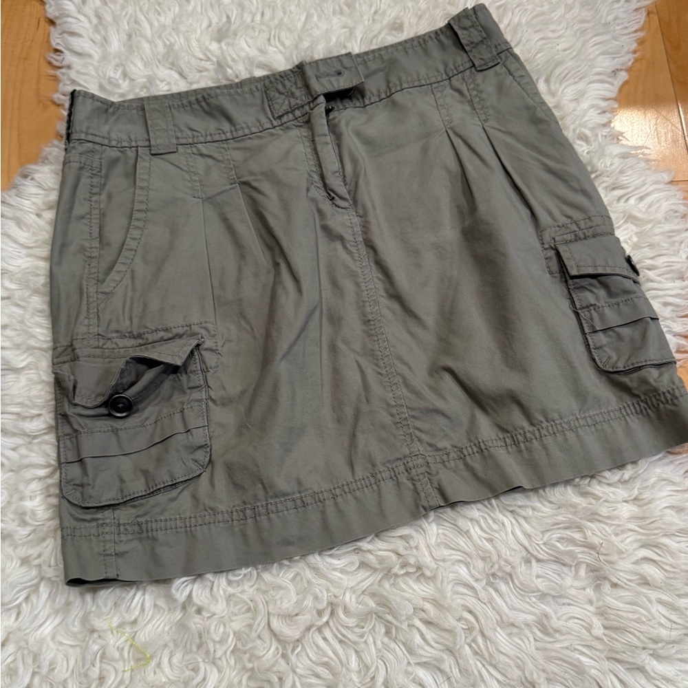 ANN TAYLOR LOFT cargo utility skirt green size 4